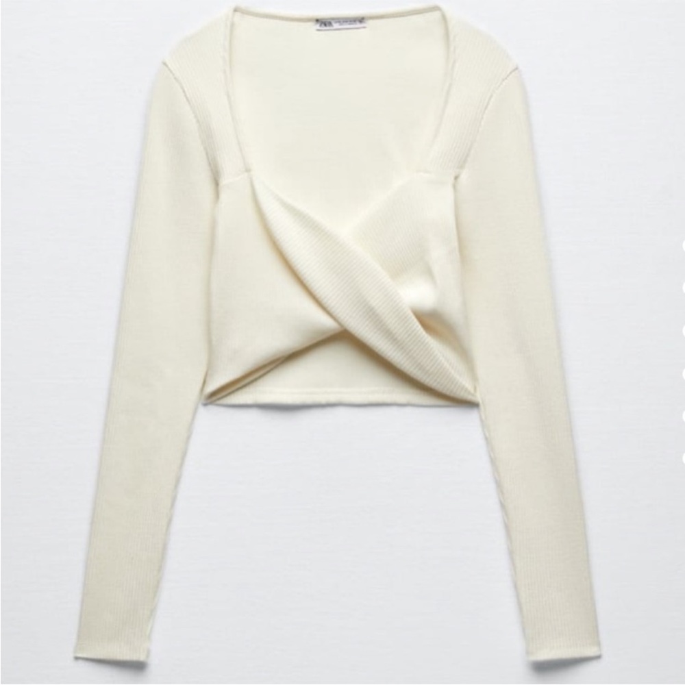 Zara Wrap Ribbed Top